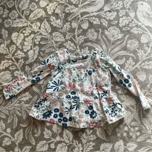 Carter's Floral Long Sleeve Kids Top - Pink, Blue, White